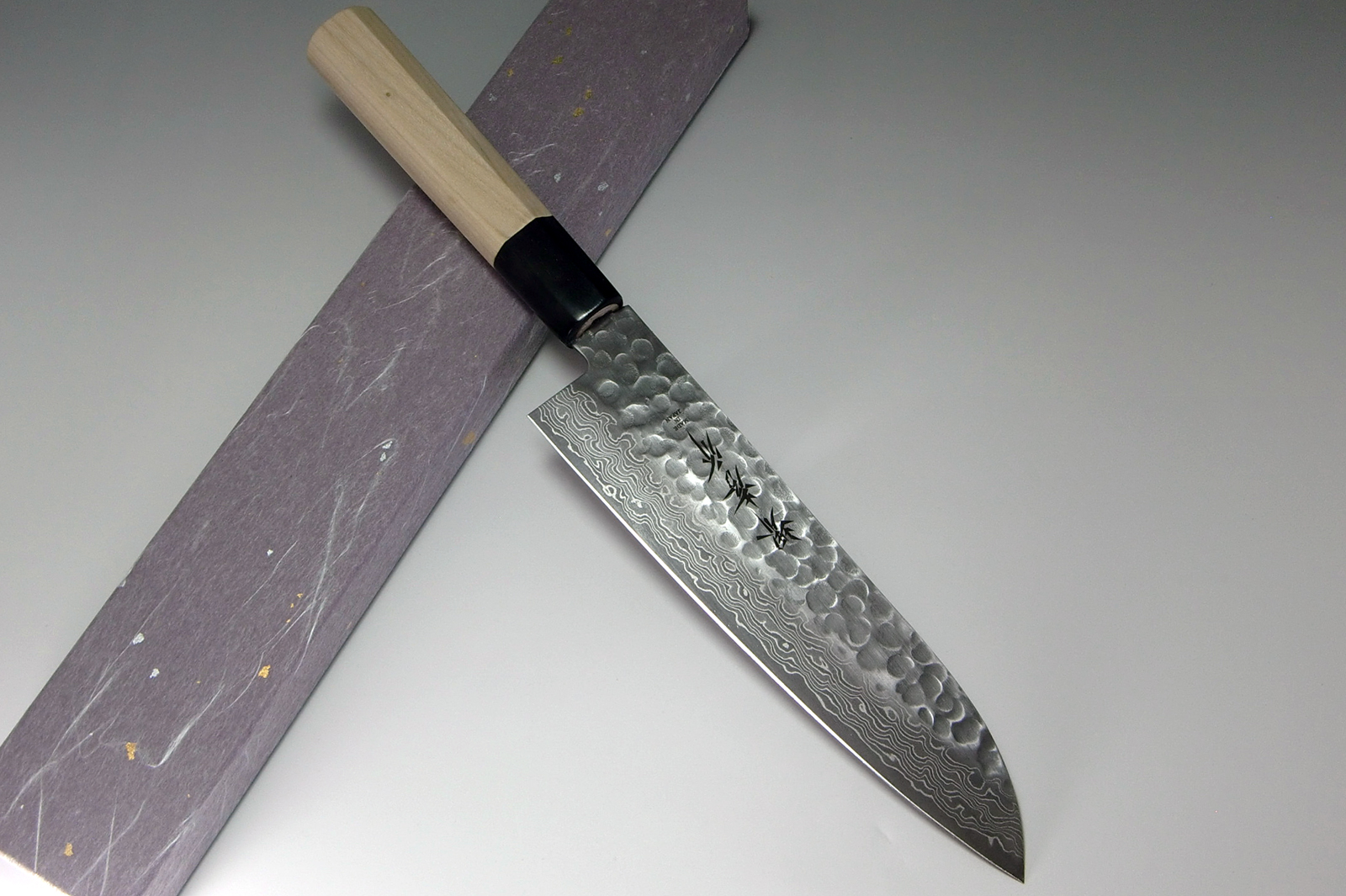 Sakai Takayuki 45Layer Damascus Hammered Santoku Knife 180mm from JAPAN